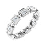 Sapphire Row Natural Diamond Princess-Cut Beaded Band - Platinum, 2.25 × 2.25 mm, 6