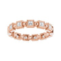 Sapphire Row Natural Diamond Princess-Cut Beaded Band - 14K Rose Gold, 1.75 × 1.75 mm, 6 (view 3)