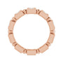 Sapphire Row Natural Diamond Princess-Cut Beaded Band - 14K Rose Gold, 2.25 × 2.25 mm, 5 (view 2)