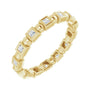 Sapphire Row Natural Diamond Princess-Cut Beaded Band - 14K Yellow Gold, 1.3 × 1.3 mm, 5