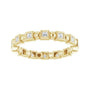 Sapphire Row Natural Diamond Princess-Cut Beaded Band - 14K Yellow Gold, 1.3 × 1.3 mm, 5 (view 3)