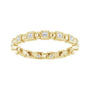 Sapphire Row Natural Diamond Princess-Cut Beaded Band - 14K Yellow Gold, 1.3 × 1.3 mm, 6 (view 3)