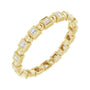 Sapphire Row Natural Diamond Princess-Cut Beaded Band - 14K Yellow Gold, 1.3 × 1.3 mm, 7