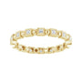 Sapphire Row Natural Diamond Princess-Cut Beaded Band - 14K Yellow Gold, 1.3 × 1.3 mm, 7 (view 3)