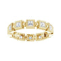 Sapphire Row Natural Diamond Princess-Cut Beaded Band - 14K Yellow Gold, 2.5 × 2.5 mm, 5 (view 3)