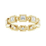 Sapphire Row Natural Diamond Princess-Cut Beaded Band - 14K Yellow Gold, 2.5 × 2.5 mm, 6 (view 3)