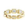 Sapphire Row Natural Diamond Princess-Cut Beaded Band - 14K Yellow Gold, 2.5 × 2.5 mm, 7 (view 3)