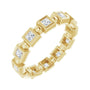 Sapphire Row Natural Diamond Princess-Cut Beaded Band - 14K Yellow Gold, 2 × 2 mm, 6