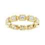 Sapphire Row Natural Diamond Princess-Cut Beaded Band - 14K Yellow Gold, 2 × 2 mm, 6 (view 3)