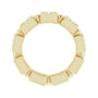 Sapphire Row Natural Diamond Princess-Cut Beaded Band - 14K Yellow Gold, 3 × 3 mm, 5 (view 2)