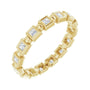 Sapphire Row Natural Diamond Princess-Cut Beaded Band - 14K Yellow Gold, 1.75 × 1.75 mm, 5