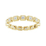 Sapphire Row Natural Diamond Princess-Cut Beaded Band - 14K Yellow Gold, 1.75 × 1.75 mm, 5 (view 3)