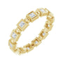 Sapphire Row Natural Diamond Princess-Cut Beaded Band - 14K Yellow Gold, 1.75 × 1.75 mm, 6