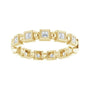 Sapphire Row Natural Diamond Princess-Cut Beaded Band - 14K Yellow Gold, 1.75 × 1.75 mm, 6 (view 3)