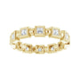 Sapphire Row Natural Diamond Princess-Cut Beaded Band - 14K Yellow Gold, 1.75 × 1.75 mm, 7 (view 3)
