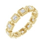 Sapphire Row Natural Diamond Princess-Cut Beaded Band - 14K Yellow Gold, 2.25 × 2.25 mm, 5