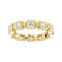 Sapphire Row Natural Diamond Princess-Cut Beaded Band - 14K Yellow Gold, 2.25 × 2.25 mm, 5 (view 3)