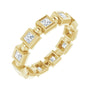 Sapphire Row Natural Diamond Princess-Cut Beaded Band - 14K Yellow Gold, 2.25 × 2.25 mm, 6