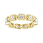 Sapphire Row Natural Diamond Princess-Cut Beaded Band - 14K Yellow Gold, 2.25 × 2.25 mm, 6 (view 3)