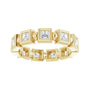 Sapphire Row Natural Diamond Princess-Cut Beaded Band - 14K Yellow Gold, 2.25 × 2.25 mm, 7 (view 3)