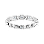 Sapphire Row Natural Diamond Princess-Cut Beaded Band - 14K White Gold, 1.75 × 1.75 mm, 5 (view 3)