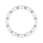 Sapphire Row Natural Diamond Princess-Cut Beaded Band - 14K White Gold, 2.25 × 2.25 mm, 7 (view 2)