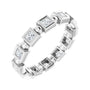 Sapphire Row Natural Diamond Princess-Cut Beaded Band - Platinum, 2 × 2 mm, 6