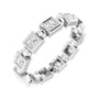 Sapphire Row Natural Diamond Princess-Cut Beaded Band - Platinum, 2 × 2 mm, 7