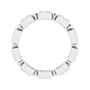 Sapphire Row Natural Diamond Princess-Cut Beaded Band - Platinum, 3 × 3 mm, 5 (view 2)