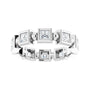 Sapphire Row Natural Diamond Princess-Cut Beaded Band - Platinum, 3 × 3 mm, 5 (view 3)