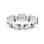 Sapphire Row Natural Diamond Princess-Cut Beaded Band - Platinum, 3 × 3 mm, 6 (view 3)