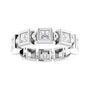 Sapphire Row Natural Diamond Princess-Cut Beaded Band - Platinum, 3 × 3 mm, 7 (view 3)