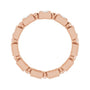 Sapphire Row Natural Diamond Princess-Cut Beaded Band - 14K Rose Gold, 2 × 2 mm, 5 (view 2)