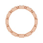 Sapphire Row Natural Diamond Princess-Cut Beaded Band - 14K Rose Gold, 2 × 2 mm, 6 (view 2)