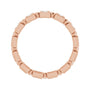 Sapphire Row Natural Diamond Princess-Cut Beaded Band - 14K Rose Gold, 2 × 2 mm, 7 (view 2)