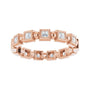 Sapphire Row Natural Diamond Princess-Cut Beaded Band - 14K Rose Gold, 2 × 2 mm, 7 (view 3)