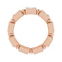 Sapphire Row Natural Diamond Princess-Cut Beaded Band - 14K Rose Gold, 3 × 3 mm, 5 (view 2)