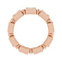 Sapphire Row Natural Diamond Princess-Cut Beaded Band - 14K Rose Gold, 3 × 3 mm, 6 (view 2)