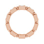 Sapphire Row Natural Diamond Princess-Cut Beaded Band - 14K Rose Gold, 3 × 3 mm, 7 (view 2)