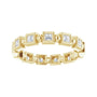 Sapphire Row Natural Diamond Princess-Cut Beaded Band - 14K Yellow Gold, 2 × 2 mm (view 3)