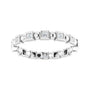 Sapphire Row Natural Diamond Princess-Cut Beaded Band - Platinum, 1.3 × 1.3 mm, 7 (view 3)