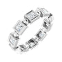 Sapphire Row Natural Diamond Princess-Cut Beaded Band - Platinum, 2.5 × 2.5 mm, 5