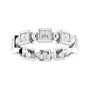 Sapphire Row Natural Diamond Princess-Cut Beaded Band - Platinum, 2.5 × 2.5 mm, 5 (view 3)