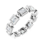 Sapphire Row Natural Diamond Princess-Cut Beaded Band - Platinum, 2.5 × 2.5 mm, 6