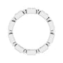 Sapphire Row Natural Diamond Princess-Cut Beaded Band - Platinum, 2.5 × 2.5 mm, 6 (view 2)