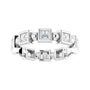 Sapphire Row Natural Diamond Princess-Cut Beaded Band - Platinum, 2.5 × 2.5 mm, 6 (view 3)