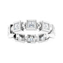 Sapphire Row Natural Diamond Princess-Cut Beaded Band - Platinum, 2.5 × 2.5 mm, 7 (view 3)