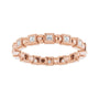 Sapphire Row Natural Diamond Princess-Cut Beaded Band - 14K Rose Gold, 1.3 × 1.3 mm, 5 (view 3)