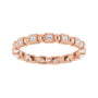 Sapphire Row Natural Diamond Princess-Cut Beaded Band - 14K Rose Gold, 1.3 × 1.3 mm, 6 (view 3)
