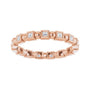 Sapphire Row Natural Diamond Princess-Cut Beaded Band - 14K Rose Gold, 1.3 × 1.3 mm, 7 (view 3)
